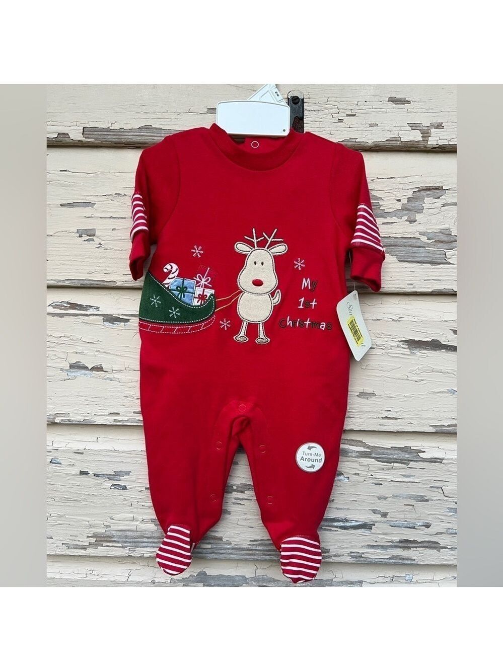 Y2K Starting Out Christmas Starting Out Holiday Onesie Footie PJs One Piece NB